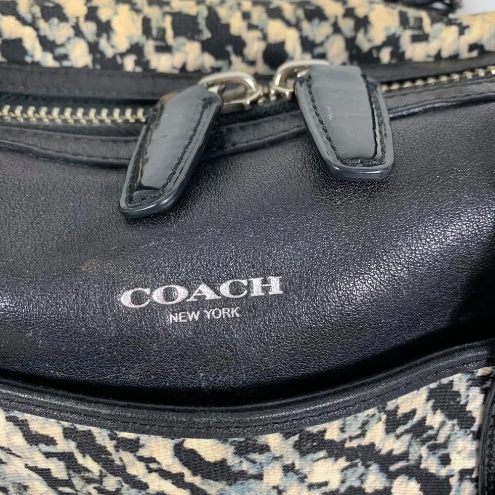 COACH Haley Canvas/Leather Trim Satchel Shoulder Bag + Hang Tag, Tassels 25814